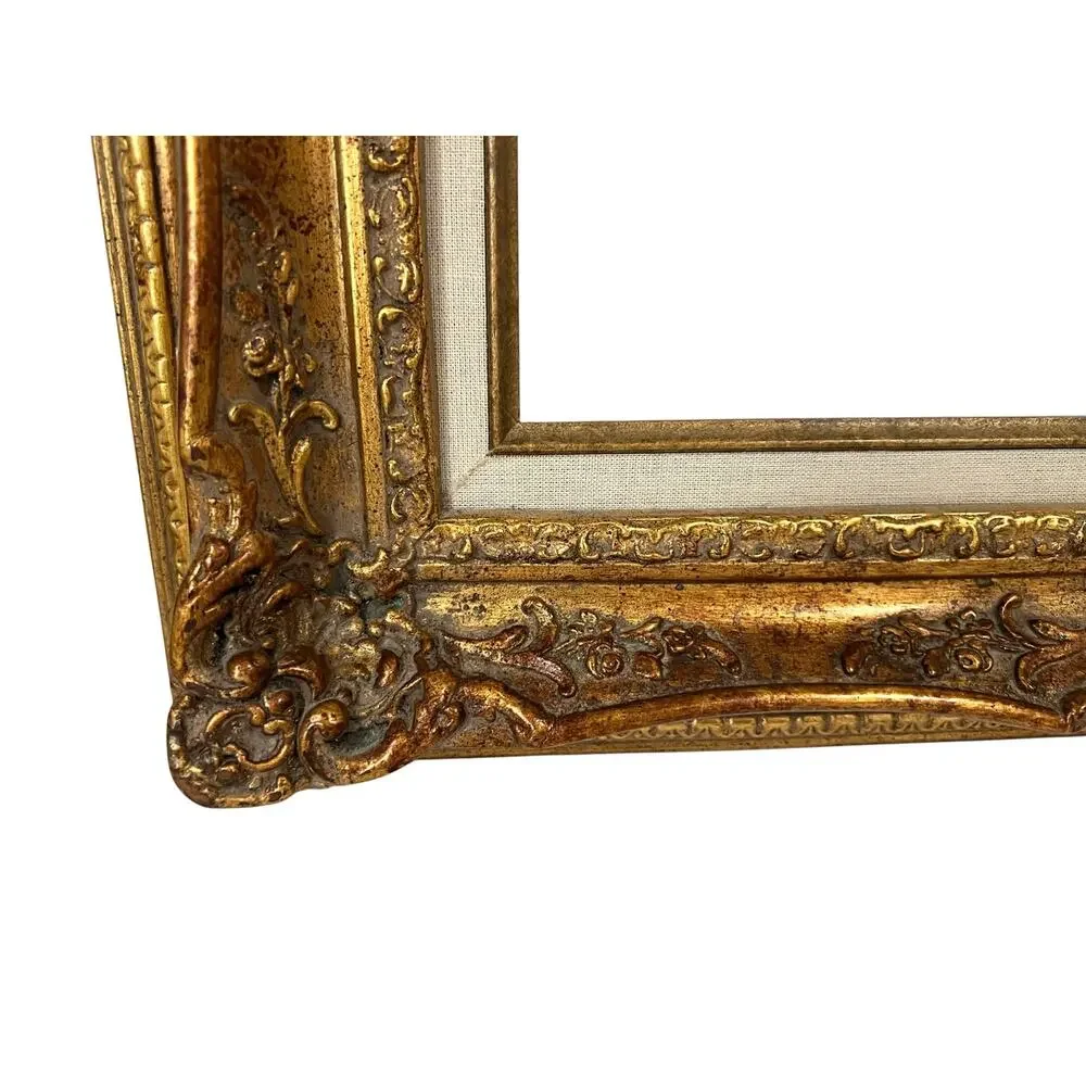 Vintage Gold Gilded Wood Gesso Ornate Photo Art Frame Large 27x23
